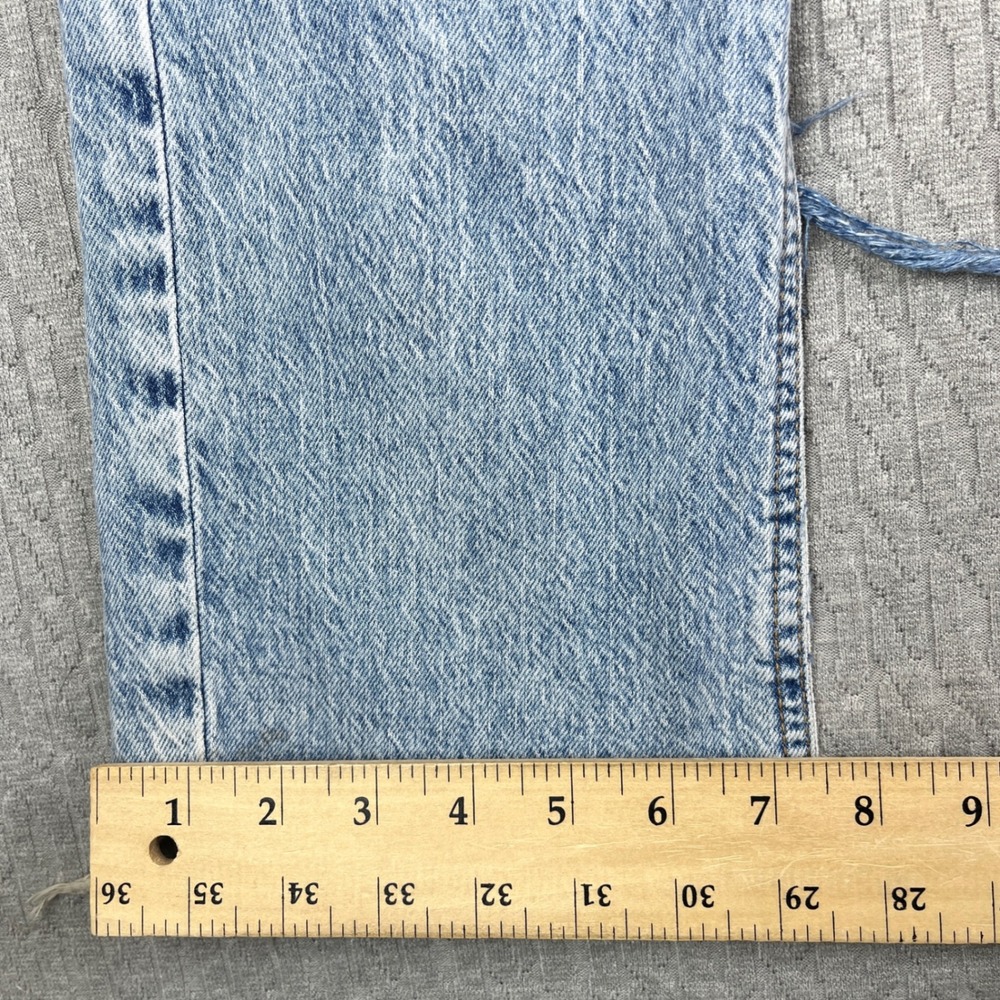 Bootcut ZARA High Rise Flare Jeans Women 25X34 Distressed Split Hem light wash - Picture 7 of 10